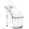 Pleaser - FLAMINGO808 Ankle strap sandal, Pole dance shoes - Pole dance shoes - Transparent/Silver coloured Product image
